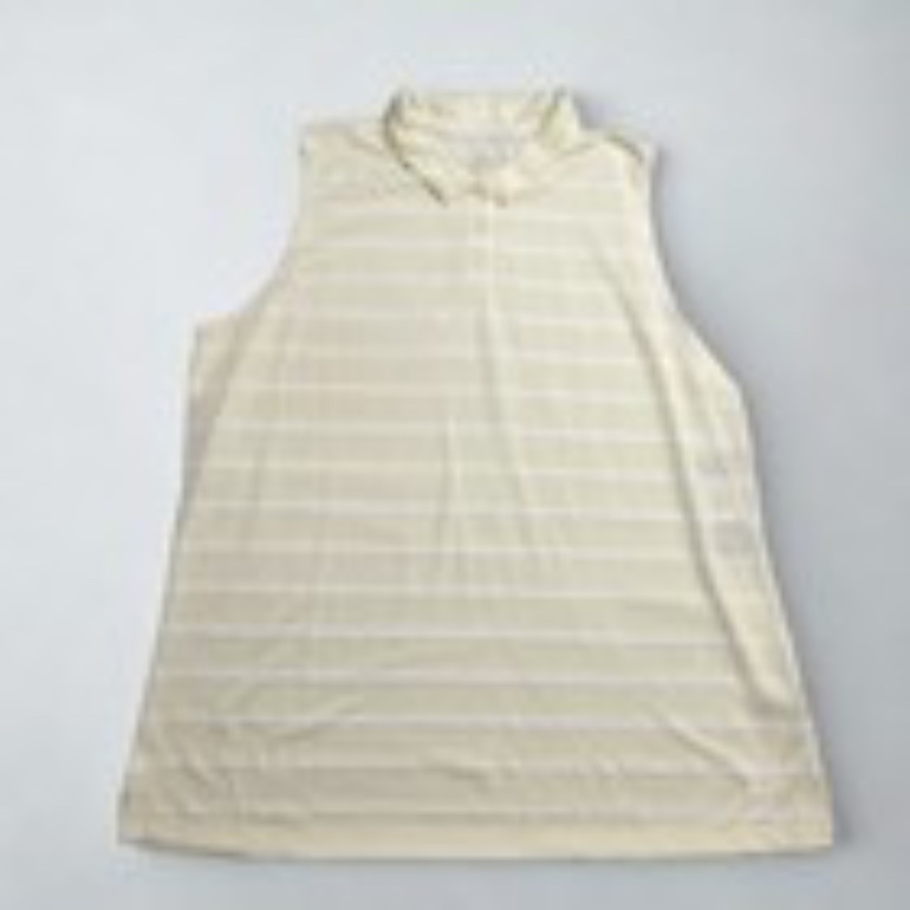 Nike Victory Women's Dri-FIT Sleeveless Striped Golf Polo, Light Yellow/Cream